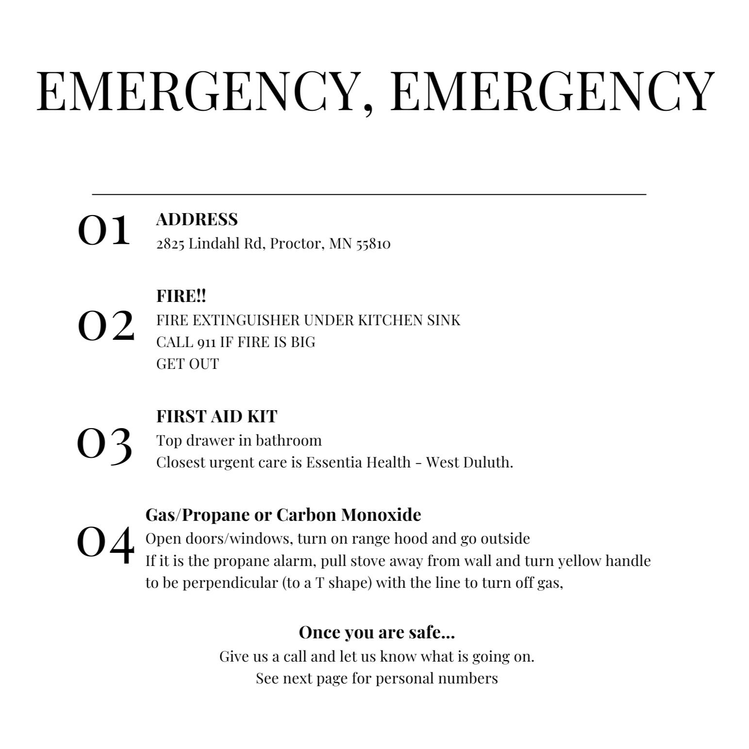 Emergency Info